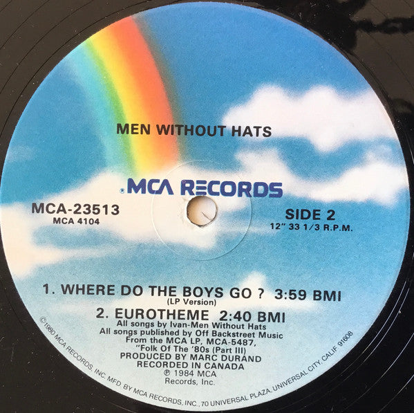 Men Without Hats : Where Do The Boys Go? (Extended Version) (12", Single)