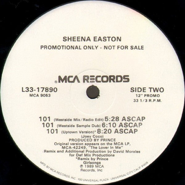 Sheena Easton : 101 (12", Single, Promo, Glo)