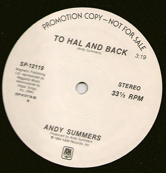 Andy Summers : 2010 / To Hal And Back (12", Promo)