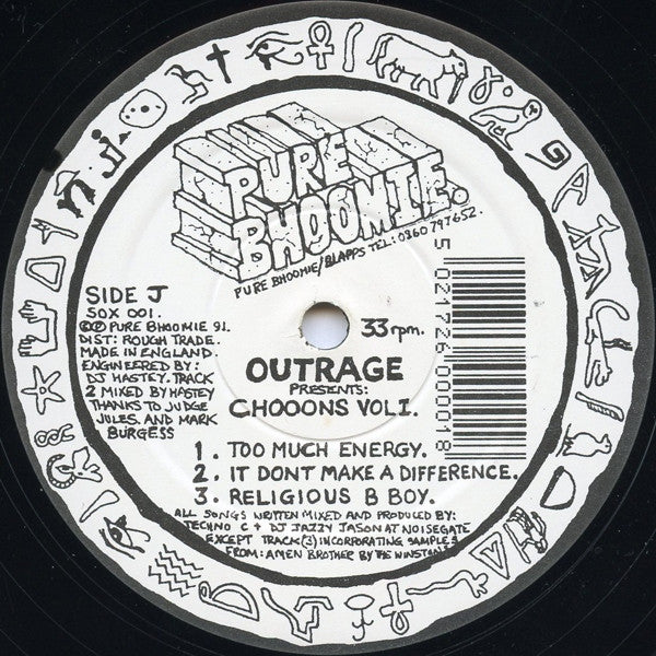 Outrage (3) : Presents: Chooons Vol I. (12")