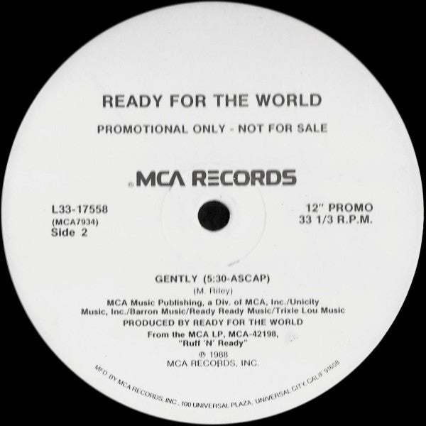 Ready For The World : Gently (12", Promo)
