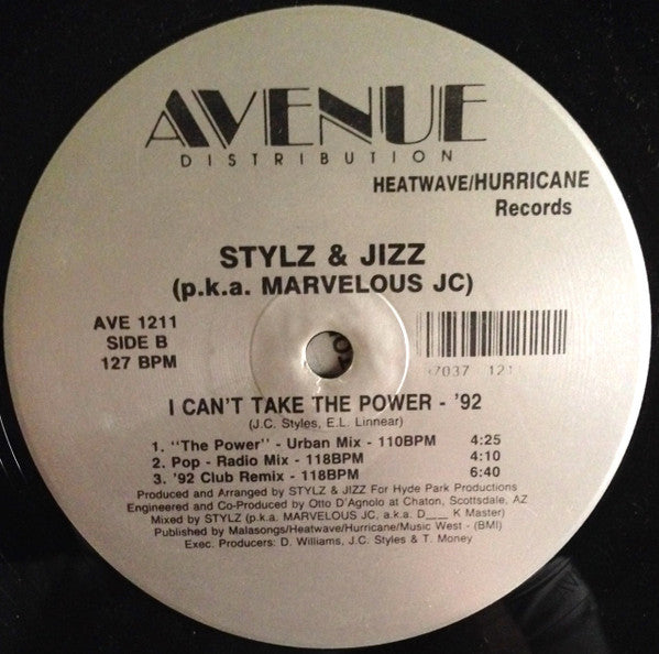 Stylz & Jizz* p.k.a. Marvelous JC : Don't Stop Shakin'! (12")