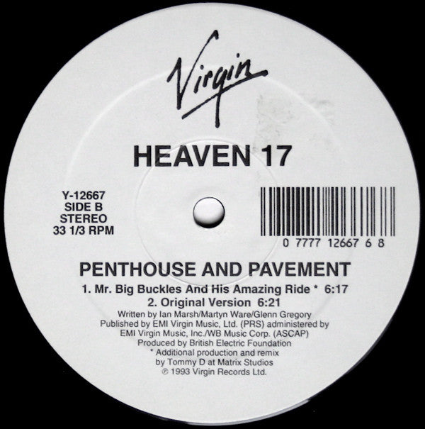 Buy Heaven 17 : Penthouse And Pavement - The Tommy D Remixes (12