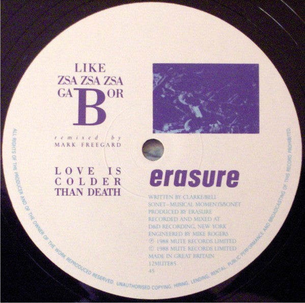 Erasure : A Little Respect (12", Single)