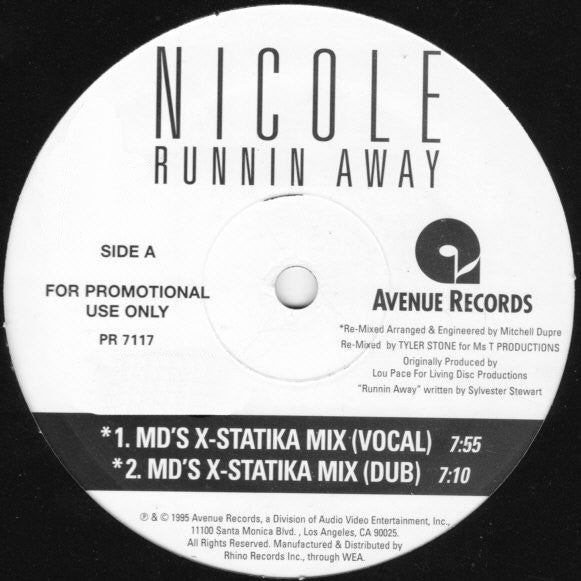 Nicole* : Runnin Away (12", Ltd, Promo)