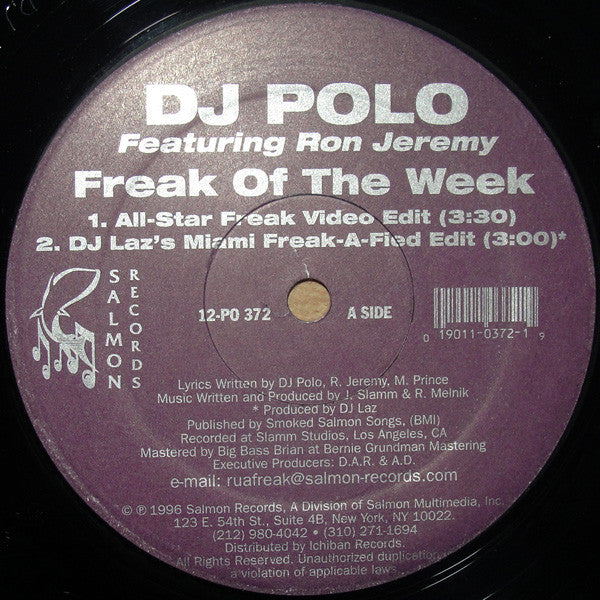 DJ Polo Featuring Ron Jeremy (2) : Freak Of The Week (12")