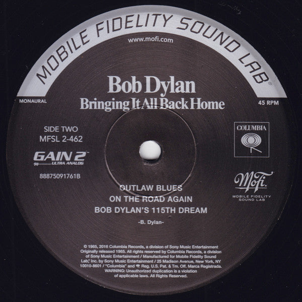 Bob Dylan : Bringing It All Back Home (2x12", Album, Mono, Ltd, Num, RE, RM, 180)