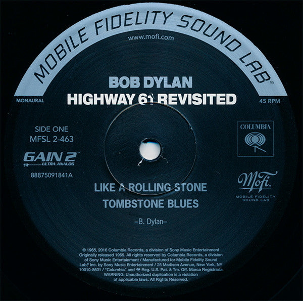 Bob Dylan : Highway 61 Revisited (2x12", Album, Mono, Ltd, Num, RE, RM, 180)