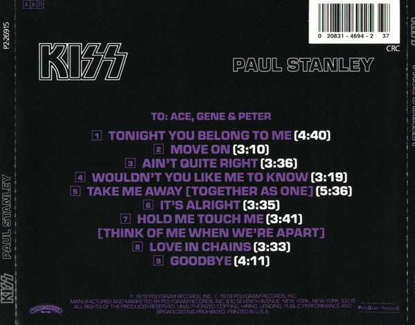 Kiss, Paul Stanley : Paul Stanley (CD, Album, Club, RE)