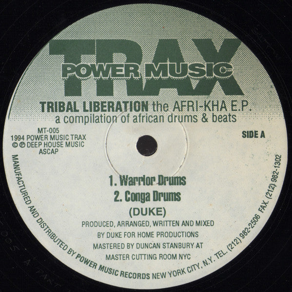 Tribal Liberation : The Afri-Kha E.P. (A Compilation Of African Drums & Beats) (12", EP, Comp)