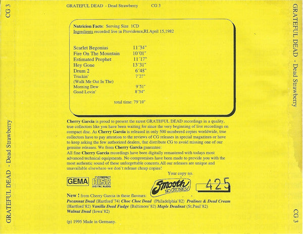 Grateful Dead* : Dead Strawberry (CD, Ltd, Num, Unofficial)