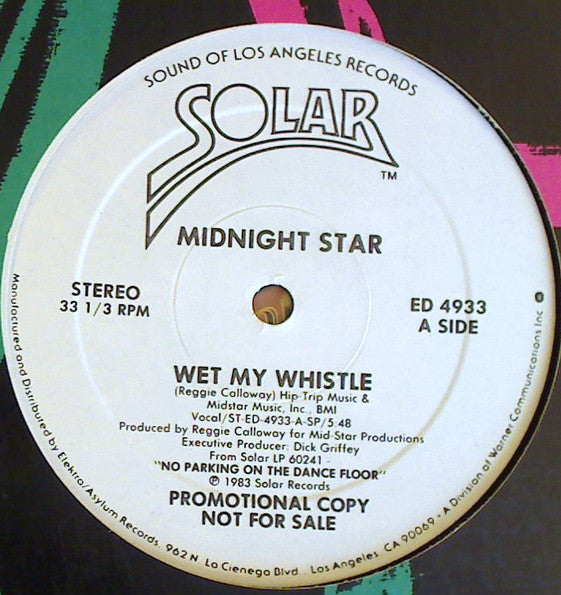 Midnight Star : Wet My Whistle (12", Promo)