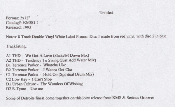 Various : Serious Grooves With KMS (2x12", Comp, Smplr, W/Lbl, Red)