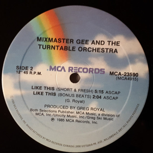 Mixmaster Gee And The Turntable Orchestra : Like This (12")