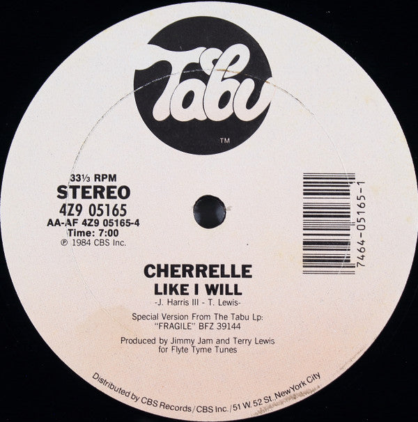 Cherrelle : Like I Will (Tokyo Mix) (12")