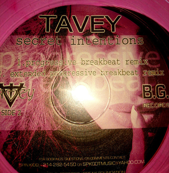 Tavey : Secret Intentions (12", Tra)