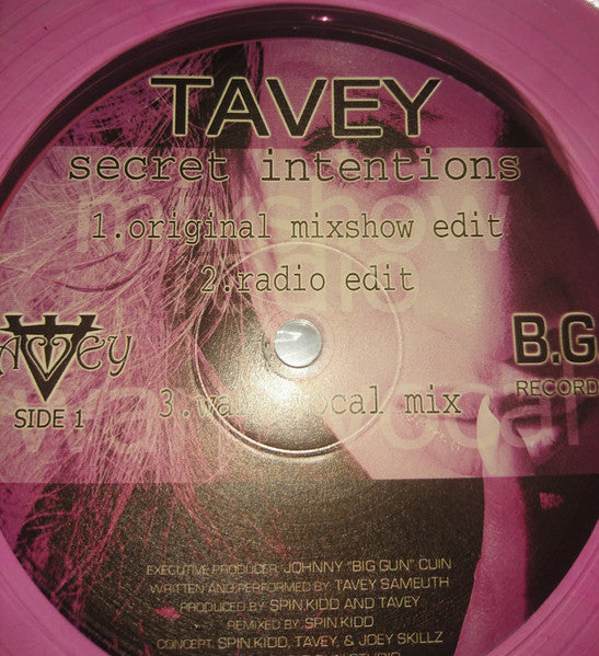 Tavey : Secret Intentions (12", Tra)