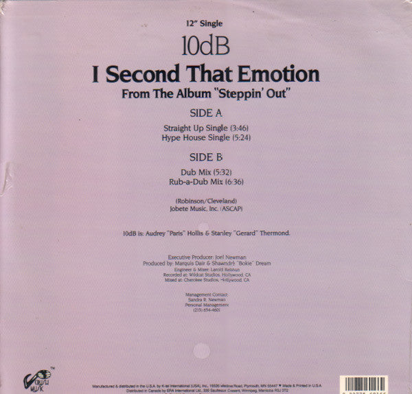 10db : I Second That Emotion (12")