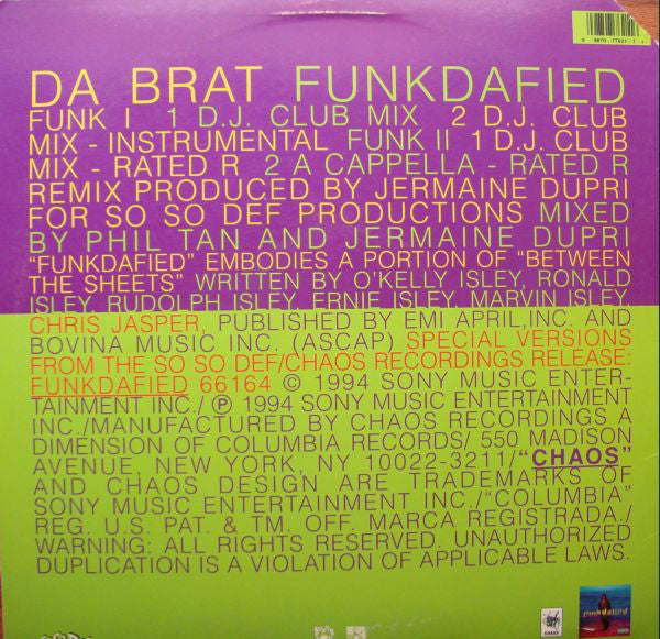 Da Brat : Funkdafied (12", Single)