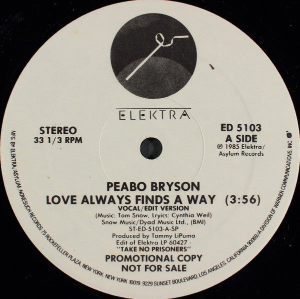 Peabo Bryson : Love Always Finds A Way (12", Promo)