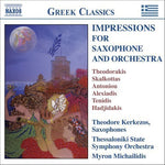 the album cover for Theodore Kerkezos - Works for Saxophone & Orchestra