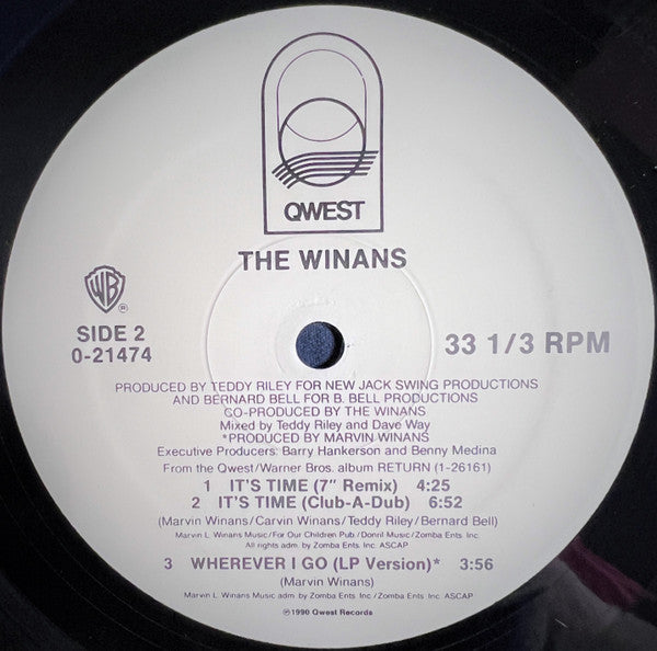The Winans : It's Time (12", Maxi)