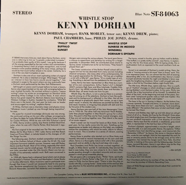Kenny Dorham : Whistle Stop (LP, Album, Ltd, RE, RM, Gat)
