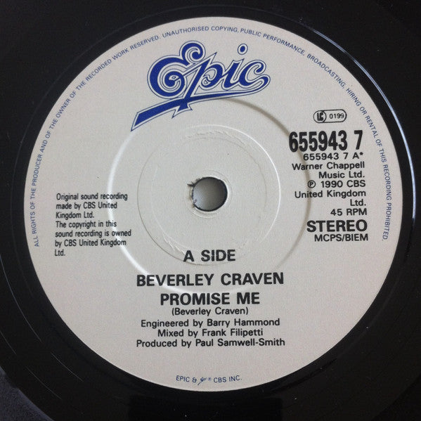 Beverley Craven : Promise Me (7", Single)