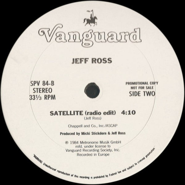Jeff Ross (4) : Satellite (12", Single, Promo)