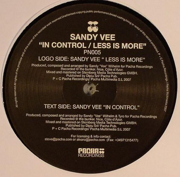 Sandy Vee : In Control / Less Is More (12")