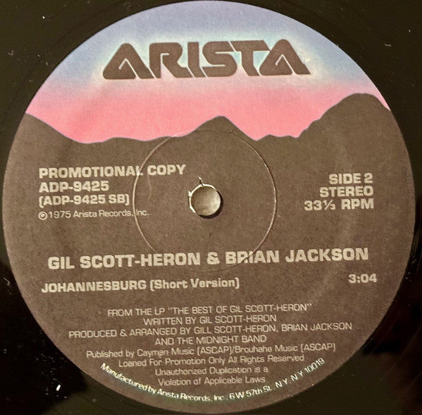Gil Scott-Heron & Brian Jackson : Johannesburg (12", Promo)