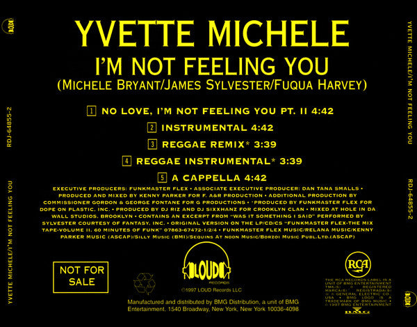 Yvette Michele : I'm Not Feeling You (CD, Single, Promo)