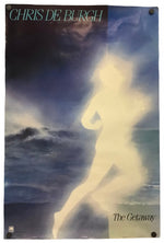 A vertical poster for 'The Getaway' starring Chris De Burgh, featuring a glowing, ghost-like silhouette of a woman against a stormy blue and gray sky. The title 'CHRIS DE BURGH' is printed at the top, and 'The Getaway' is at the bottom right.