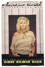 A vintage Christine McVie of Fleetwood Mac poster print featuring a portrait of the artist with text at the top and bottom.