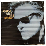 A square album cover for Daryl Hall Soul Alone, featuring a black and white close-up portrait of Daryl Hall wearing sunglasses, with the text 'daryl hall soul alone' in gold on the left side.
