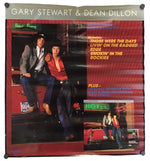 A vintage vinyl single cover for Gary Stewart & Dean Dillon's 'Those Were the Days, Livin' on the Ragged Edge / Smokin' in the Rockies', featuring a red-toned cover with two men sitting on a car and smaller inset photos.