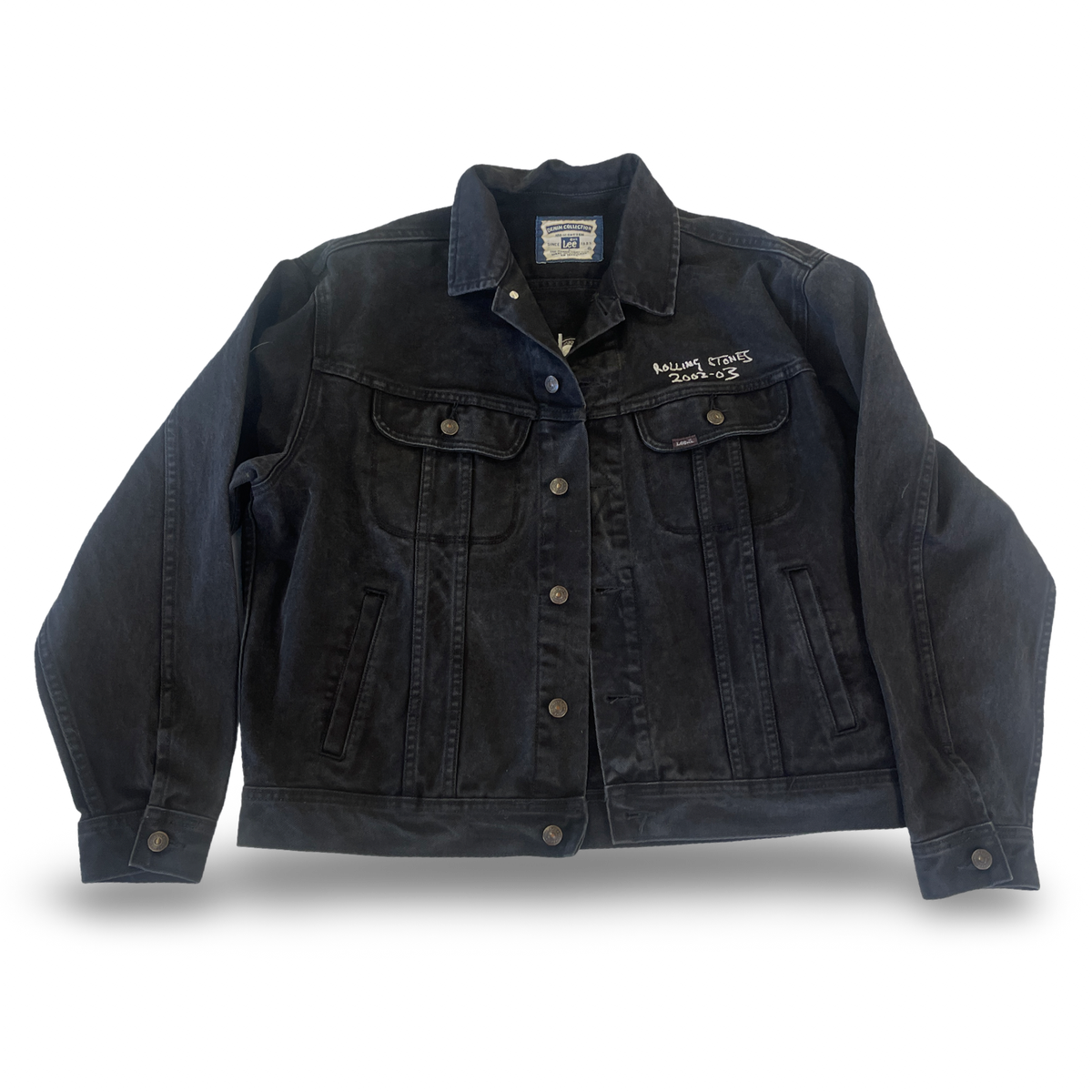 Rolling Stones - 2002/03 Lee Denim Embroidered Tour Jacket L (Vintage Apparel)