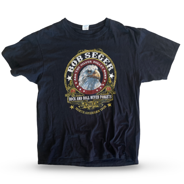 Bob Seger - Rock And Roll Never Forgets 2013 Tour Tee XL (Vintage Apparel)