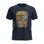 Josey Records Vinyl Madness Tee [Multi Print on Blue]