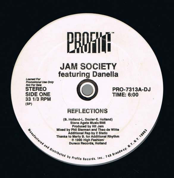 Jam Society Featuring Danella : Reflections (12", Single, Promo)