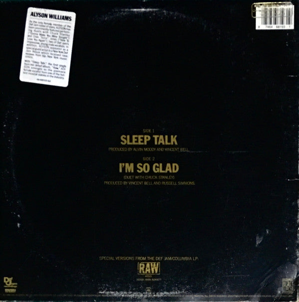 Alyson Williams : Sleep Talk (12", Promo)