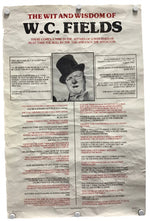 A vintage-style poster print featuring a portrait of W.C. Fields