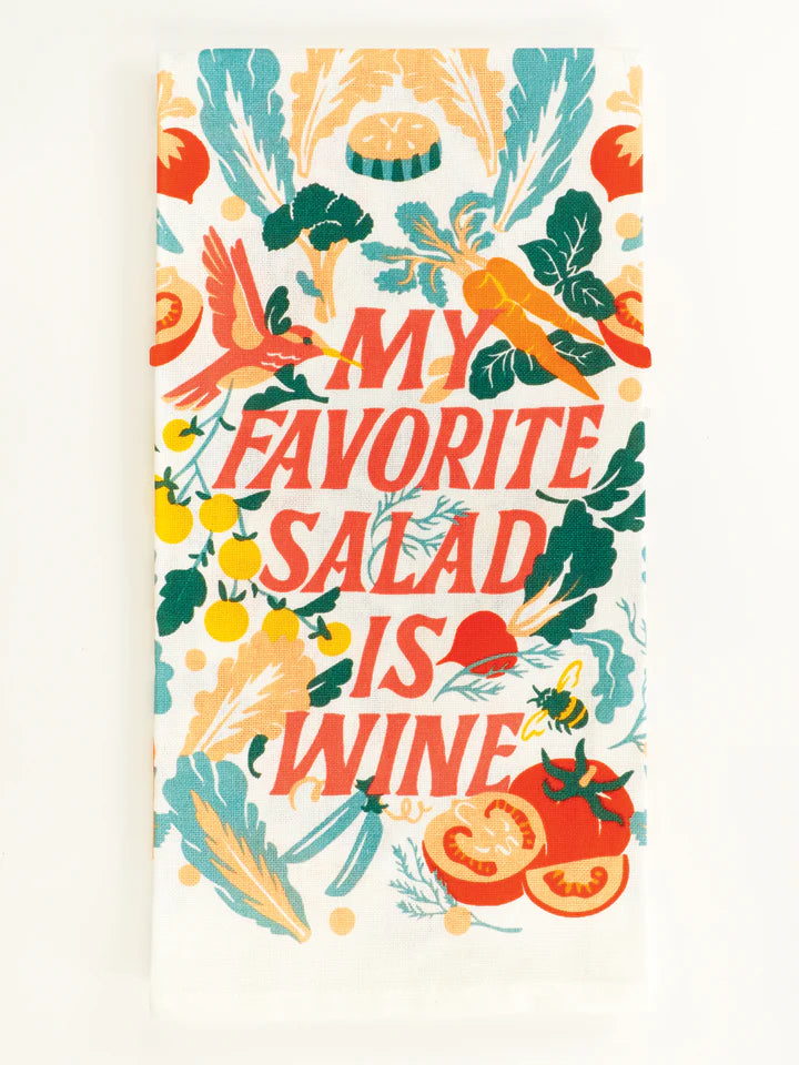 Blue Q Cotton Dish Towel - My Favorite Salad Is Wine