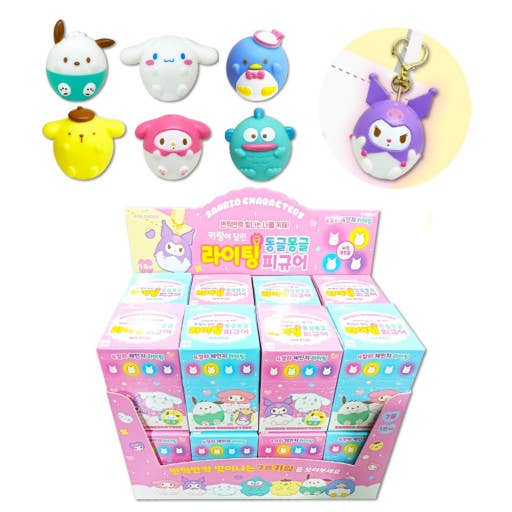 Sanrio Mood Lighting Characters Figure Key RIng Zipper Charm