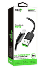 Mighty Fast Charging 5FT Type-C Cable Black MK12