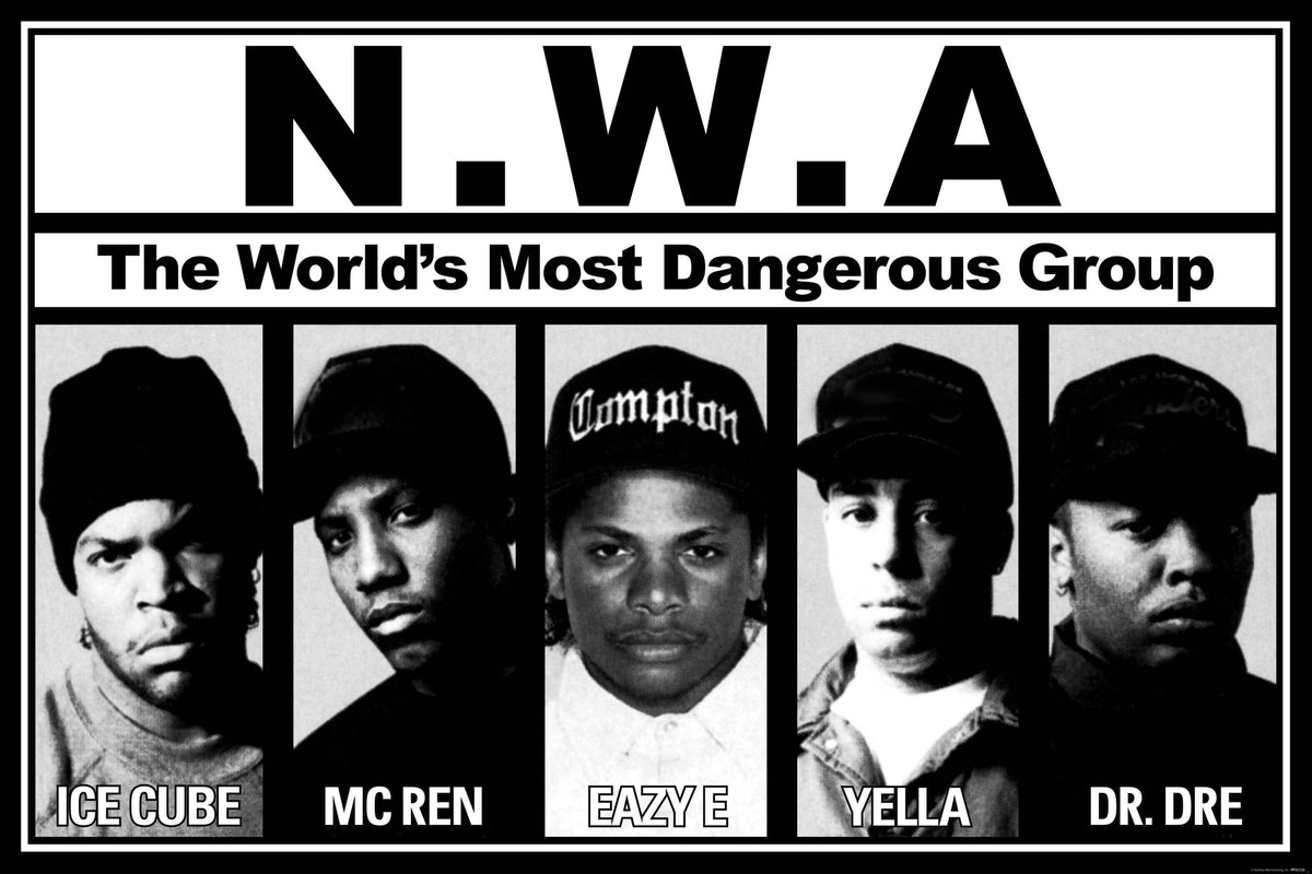 N.W.A. 24x36 The World's Most Dangerous Group Black & White