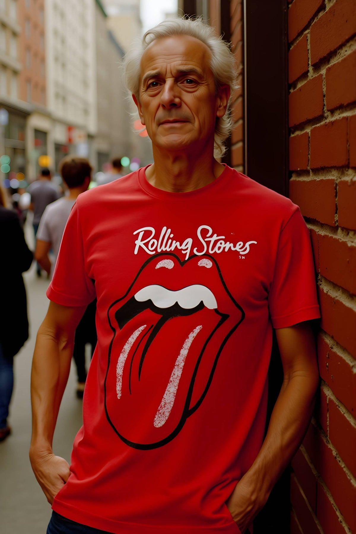 Rolling Stones - Large Spraypaint Tongue Men's T Shirt