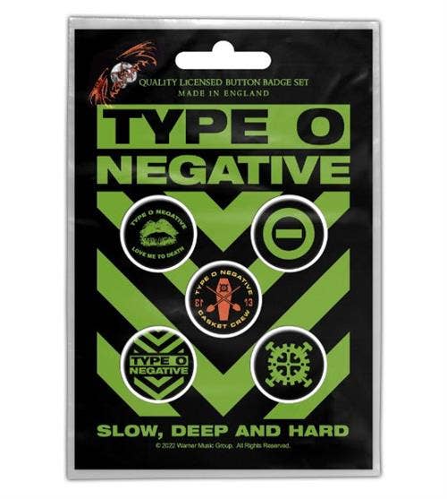 Type O Negative Slow Deep and Hard Button Set (Pack of 5)