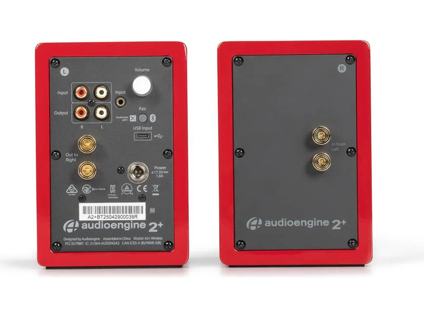 Audio Engine A2+ Wireless Bluetooth Speakers (Red)